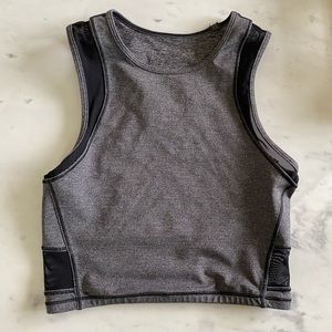 Lululemon grey and black mesh cropped top